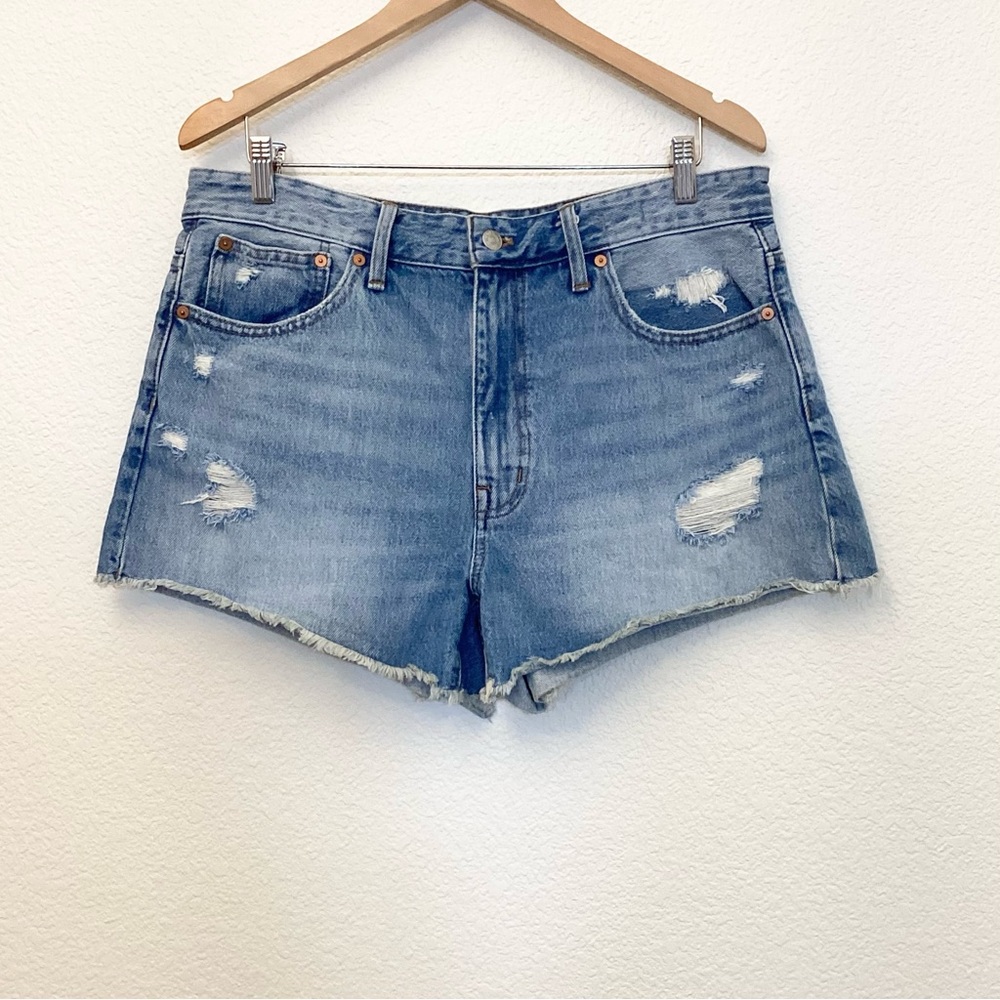 Madewell Relaxed 30 (US 10) Denim Distressed Shorts Women’s High Rise ND697 - Picture 2 of 14